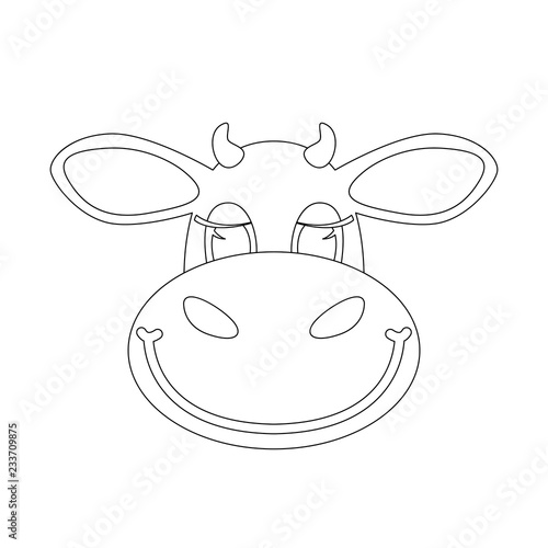 Cartoon Cow Face Lining Draw Front View Vector Buy This Stock Vector And Explore Similar Vectors At Adobe Stock Adobe Stock,Auto Dibujos Para Ninos