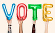 © Rawpixel.com - Colorful alphabet balloons forming the word vote
