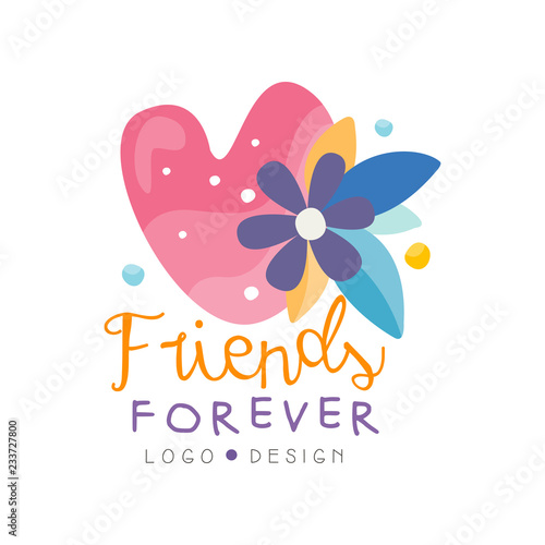 Friends Forever Logo Design Happy Friendship Day Label For Banner