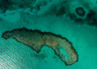 © Flip Films - Coral Reef Bird's  eye view, the Bahamas, reef in Caribbean, the world from above, shades of natural blue