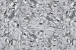 pressed aluminum scrap background and texture, silver metal recycling.