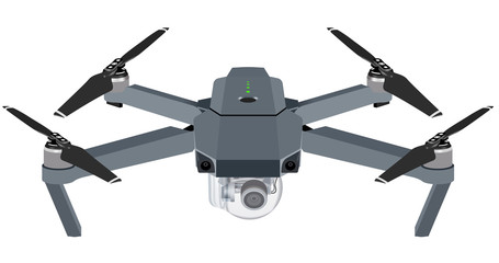 Wall Mural - drone illustration with protective cover over the 4k high definition camera for aerial photography a