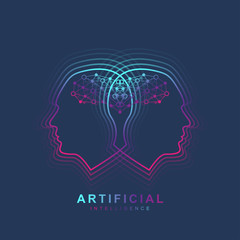 Wall Mural - artificial intelligence logo. artificial intelligence and machine learning concept. vector symbol ai