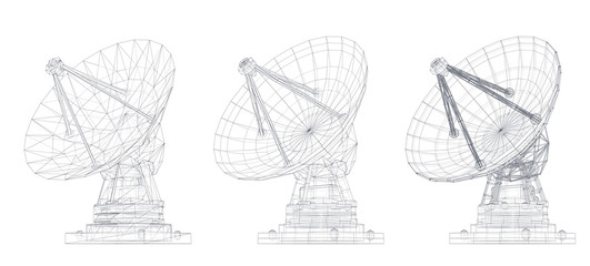 Wall Mural - vector set. Radio antenna. astronomy and space research