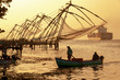 Cochi's historic fishing nets at sunset