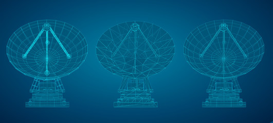 Wall Mural - vector set. radio antenna. astronomy and space research