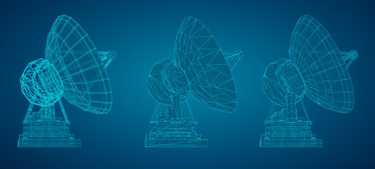 Wall Mural - vector set. radio antenna. astronomy and space research