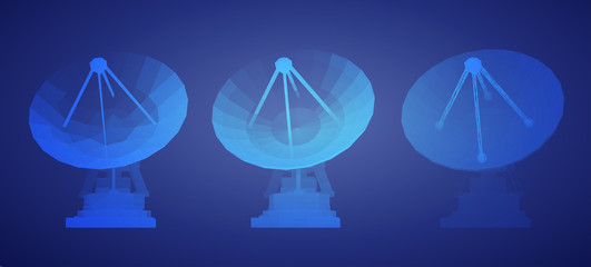 Wall Mural - vector set. radio antenna. astronomy and space research