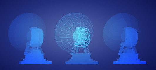 Wall Mural - vector set. radio antenna. astronomy and space research