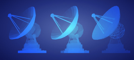 Wall Mural - vector set. radio antenna. astronomy and space research