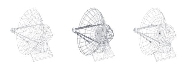 Wall Mural - vector set. radio antenna. astronomy and space research