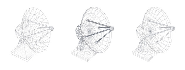 Wall Mural - vector set. radio antenna. astronomy and space research