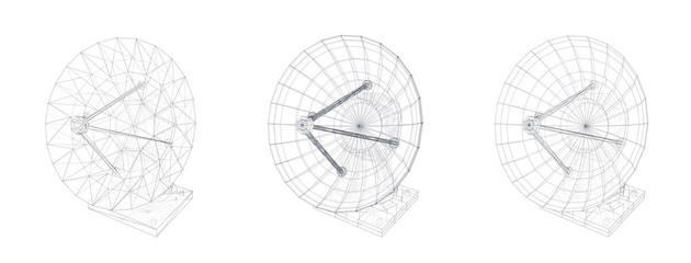 Wall Mural - vector set. radio antenna. astronomy and space research