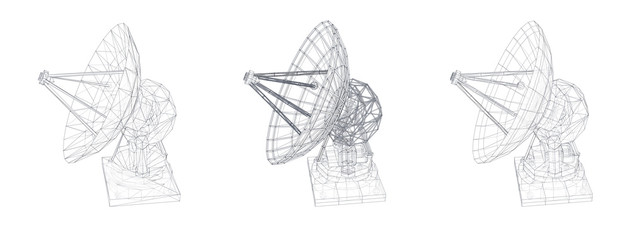 Wall Mural - vector set. radio antenna. astronomy and space research
