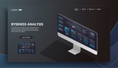 Wall Mural - modern flat design isometric concept of seo analytics team for website and mobile website. landing p