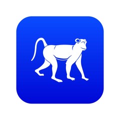 Sticker - Monkey icon digital blue for any design isolated on white vector illustration