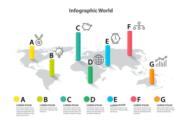 Wall Mural - world map element  infographic , infochart business information icon