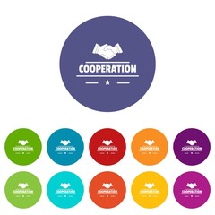 Wall Mural - Cooperation icons color set vector for any web design on white background
