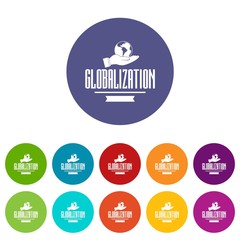Wall Mural - Web globalization icons color set vector for any web design on white background