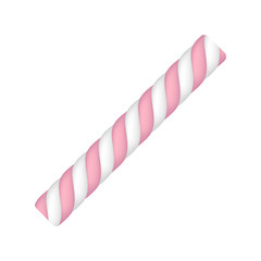 Canvas Print - Pink striped marshmallow icon. Realistic illustration of pink striped marshmallow vector icon for web design isolated on white background