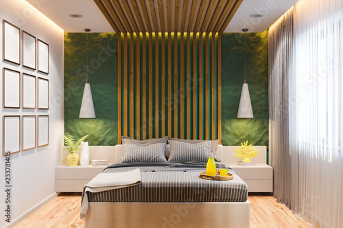 3d Illustration Of A Master Bedroom In A Private House In A