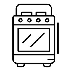 Sticker - Cooker stove icon. Outline cooker stove vector icon for web design isolated on white background