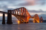 Evening view Forth Bridge over Firth of Forth in Scotland