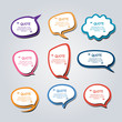 © Nohan - Colored text bubble set speech box vector template design