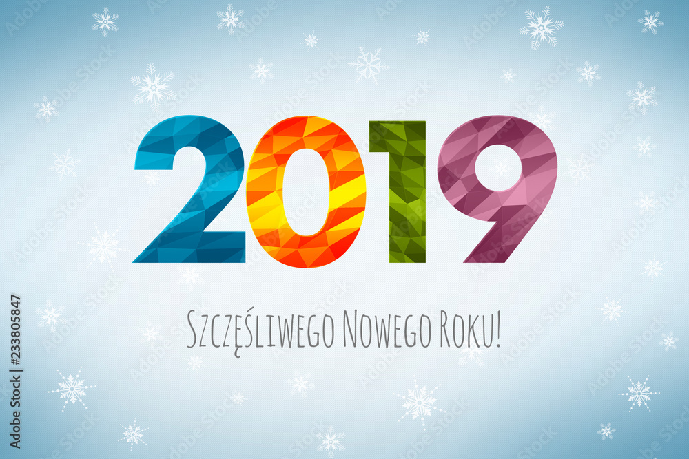 Szczęśliwego Nowego Roku 2019 - obrazy, fototapety, plakaty 