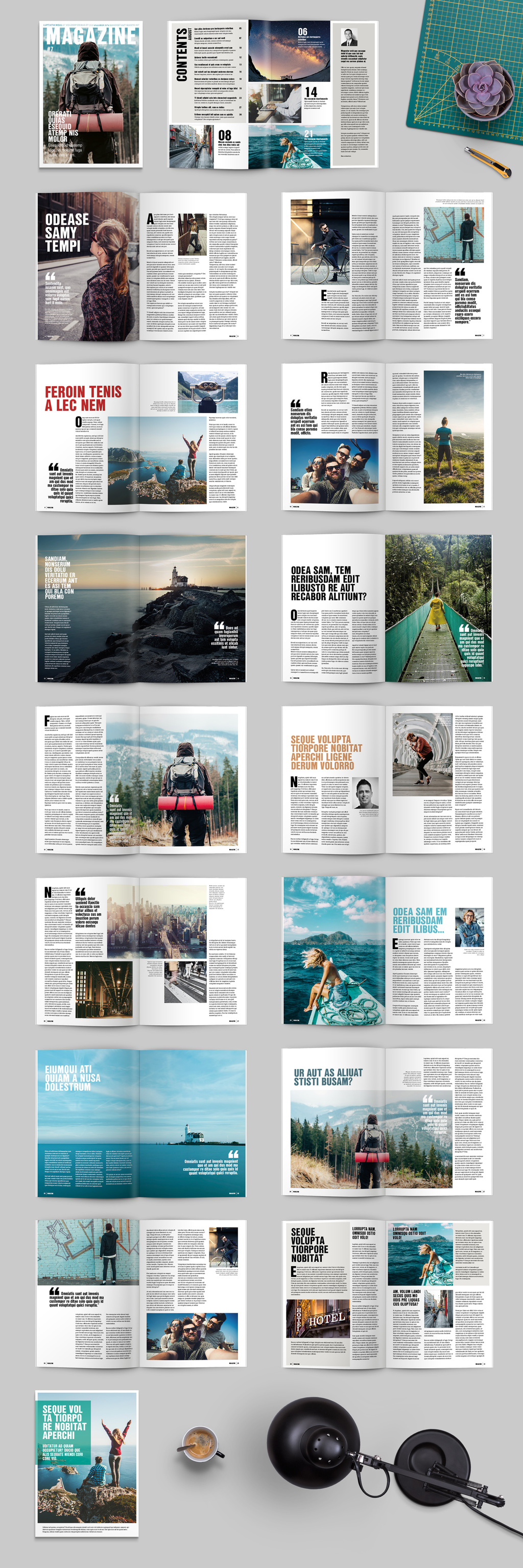 Black and White Magazine Layout Stock Template | Adobe Stock