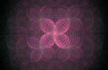 Pink Quatrefoil Fractal On Black Background. Fantasy Fractal Texture. Digital Art. 3D Rendering. Computer Generated Image.