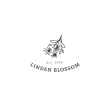 Kitchen Logo Template, Linden Blossom. Vector Hand Drawn Object.