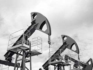 Poster - Oil field in desert