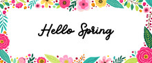 Cute Spring Flowers Horizontal Banner