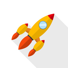 Wall Mural - Spaceship icon in flat design. Vector illustration.