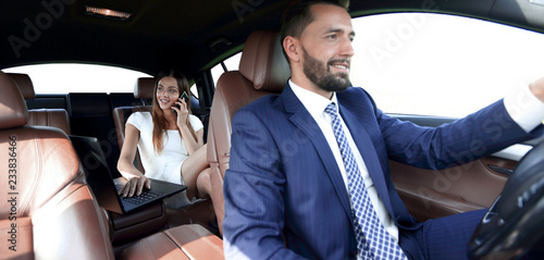 Photographie Business People Meeting Working Car Inside