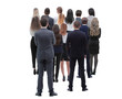 © ASDF - Back view group of business people. Rear view. Isolated over white background.