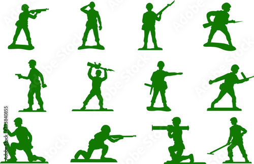 Cuadros en Lienzo Toy green army men plastic soldiers