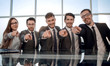 © ASDF - Businessmen in their office pointing to the front
