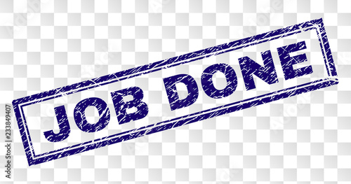 JOB DONE stamp seal print with rubber print style and double framed