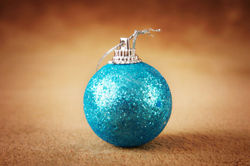 Christmas decoration in shape of a blue ball