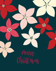 Wall Mural - Merry Christmas greeting card. flower, floral.