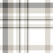 Plaid pattern in dark grey, light taupe and white. 