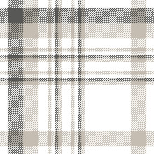 Plaid Pattern In Dark Grey, Light Taupe And White. 