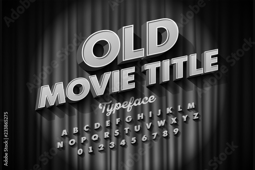 Retro Style Font Old Movie Title Screen Alphabet Letters And Numbers Kaufen Sie Diese Vektorgrafik Und Finden Sie Ahnliche Vektorgrafiken Auf Adobe Stock Adobe Stock