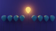 Stand out concept with glowing balloons 