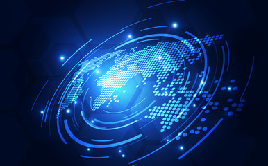 vector digital global technology concept, abstract background illustration
