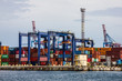 Odessa, Ukraine: Container terminal of sea commercial port.