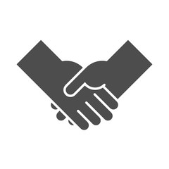 Cooperation icon vector. Shake hands symbol, simple and flat design, minimalist style.