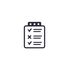 Sticker - checklist, survey icon on white